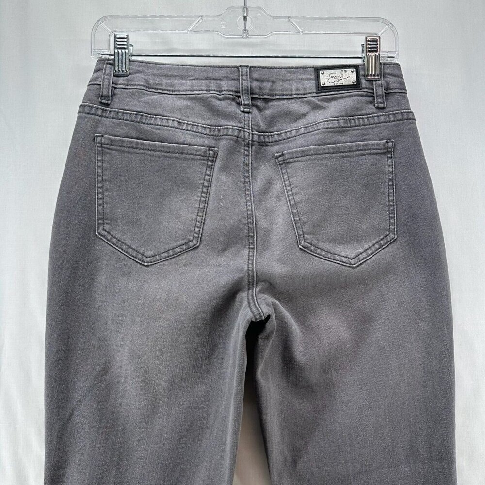 Earl Jeans Womens Size 8 Skinny Ankle Floral Embroidered Light Washed Denim Gray - Picture 5 of 10
